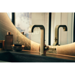 Bateria umywalkowa 190 z uchwytem Pin i kpl odpływowym z cięgłem Złoty Optyczny Szczotkowany Citterio AXOR 39034250