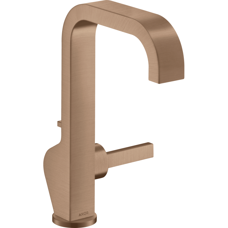 Bateria umywalkowa 190 z uchwytem Pin i kpl odpływowym z cięgłem Czerwony Złoty Szczotkowany Citterio AXOR 39034310