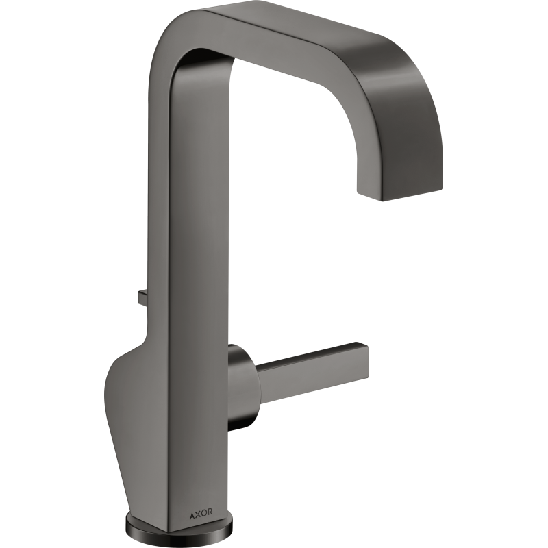 Jednouchwytowa bateria umywalkowa 190 z uchwytem Pin i kpl odpływowym z cięgłem Czarny Chrom Polerowany Citterio AXOR 39034330