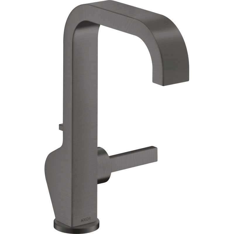 Jednouchwytowa bateria umywalkowa 190 z uchwytem Pin i kpl odpływowym z cięgłem Czarny Chrom Szczotkowany Citterio AXOR 39034340