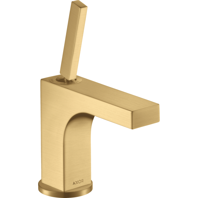 Bateria umyw. 90 do małych umywalek z uchwytem Pin i kpl odpływowym z cięgłem Złoty Optyczny Szczotkowany Citterio AXOR 39035250