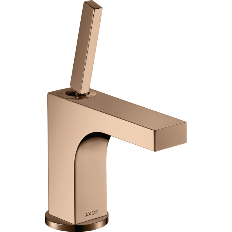 Bateria umyw. 90 do małych umywalek z uchwytem Pin i kpl odpływowym z cięgłem Czerwony Złoty Polerowany Citterio AXOR 39035300