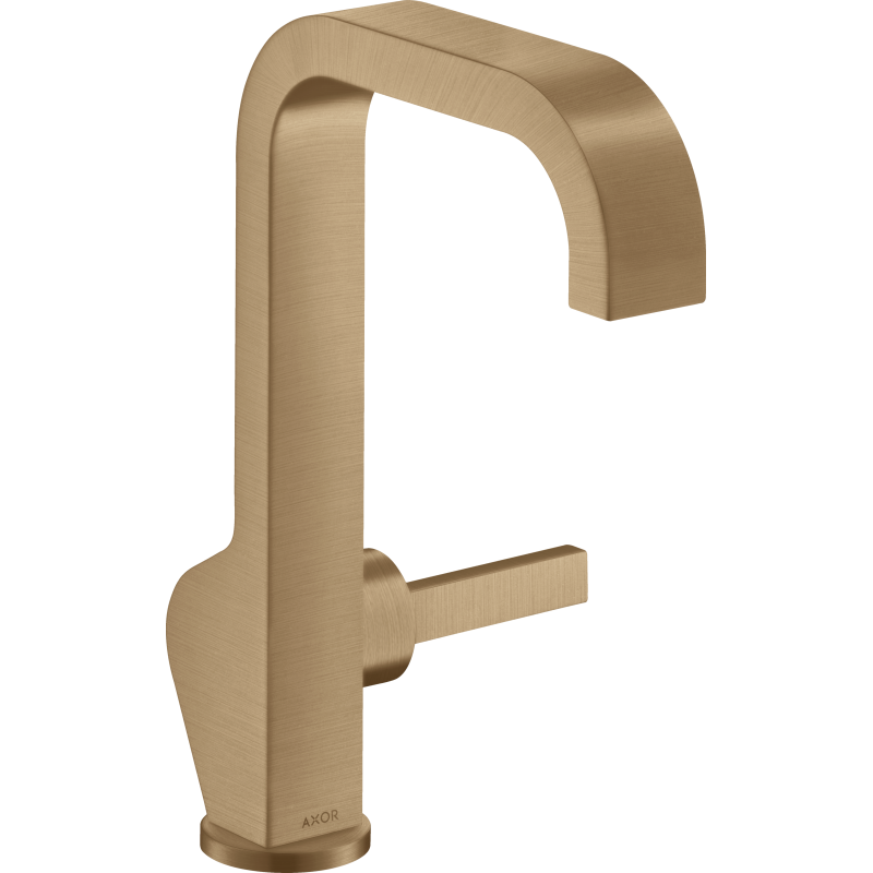 Jednouchwytowa bateria umywalkowa 190 z uchwytem Pin i niezamykanym kpl odpływowym Brąz Szczotkowany Citterio AXOR 39037140