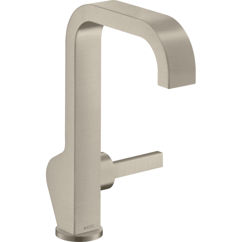 Jednouchwytowa bateria umywalkowa 190 z uchwytem Pin i niezamykanym kpl odpływowym Nikiel Szczotkowany Citterio AXOR 39037820
