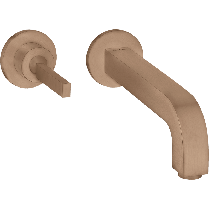 Bateria umyw. z uchwytem Pin, wylewką 160 mm i rozetami, ścienna, podtynkowa Czerwony Złoty Szczotkowany Citterio AXOR 39113310