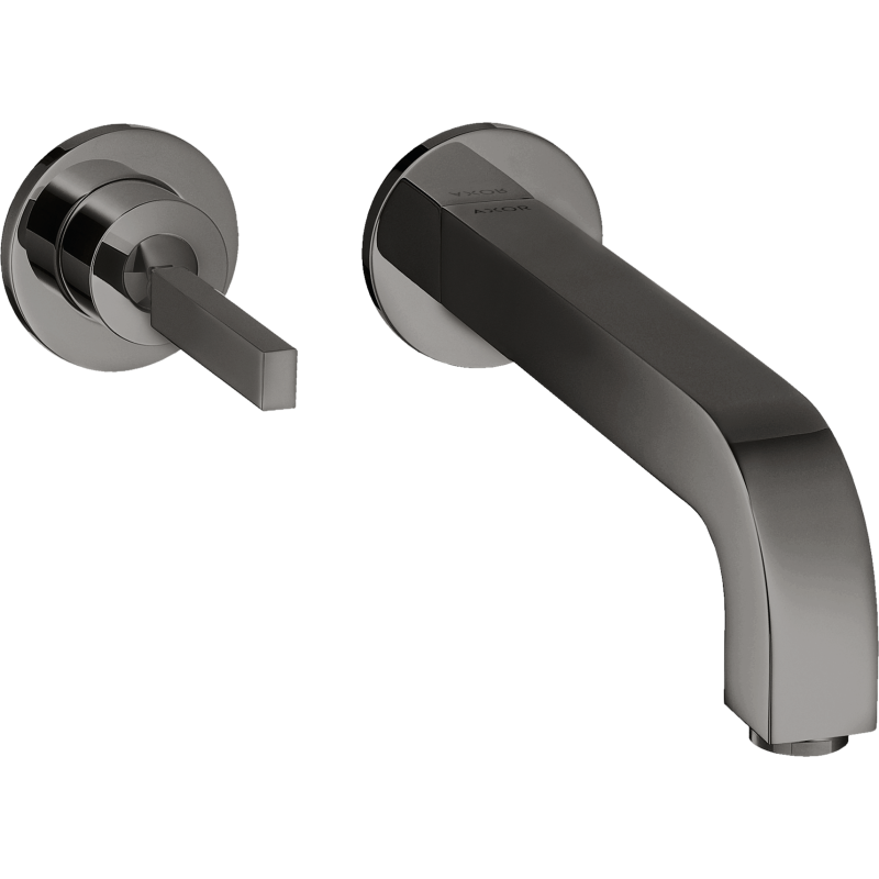 Bateria umywalkowa z uchwytem Pin, wylewką 160 mm i rozetami, ścienna, podtynkowa Czarny Chrom Polerowany Citterio AXOR 39113330