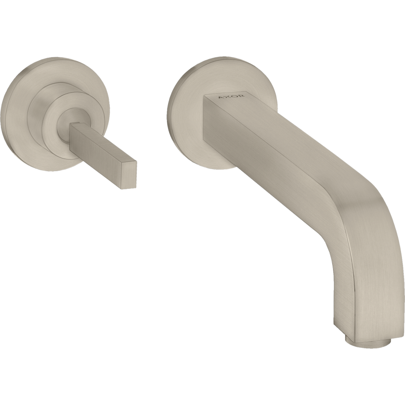 Bateria umywalkowa z uchwytem Pin, wylewką 160 mm i rozetami, ścienna, podtynkowa Nikiel Szczotkowany Citterio AXOR 39113820