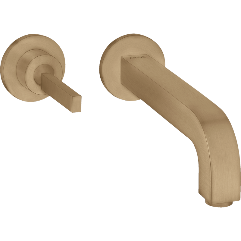 Bateria umywalkowa z uchwytem Pin, wylewką 220 mm i rozetami, ścienna, podtynkowa Brąz Szczotkowany Citterio AXOR 39116140