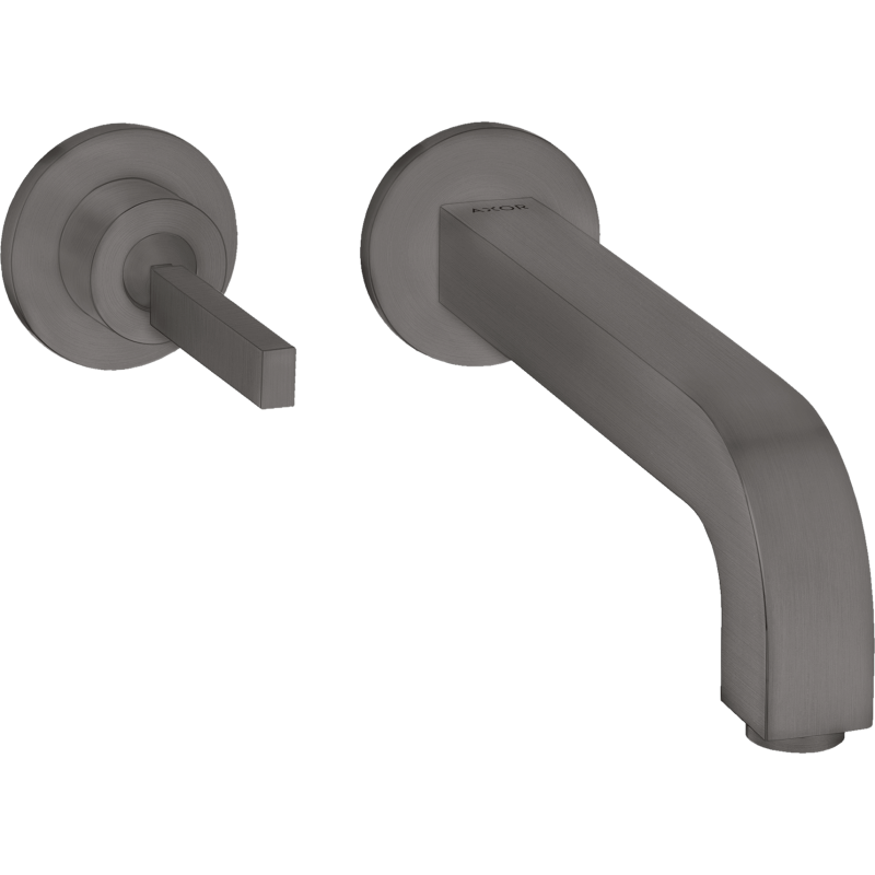 Bateria umyw. z uchwytem Pin, wylewką 220 mm i rozetami, ścienna, podtynkowa Czarny Chrom Szczotkowany Citterio AXOR 39116340