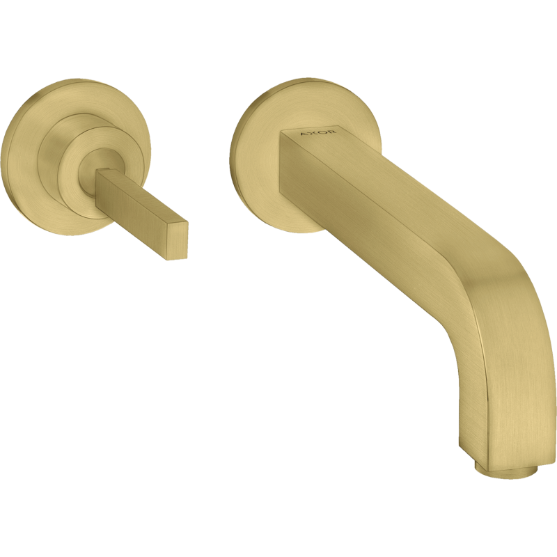 Bateria umywalkowa z uchwytem Pin, wylewką 220 mm i rozetami, ścienna, podtynkowa Mosiądz Szczotkowany Citterio AXOR 39116950