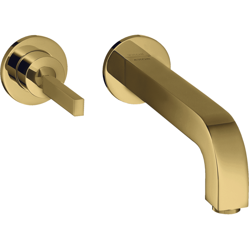 Bateria umyw. z uchwytem Pin, wylewką 220 mm i rozetami, ścienna, podtynkowa Złoty Optyczny Polerowany Citterio AXOR 39116990