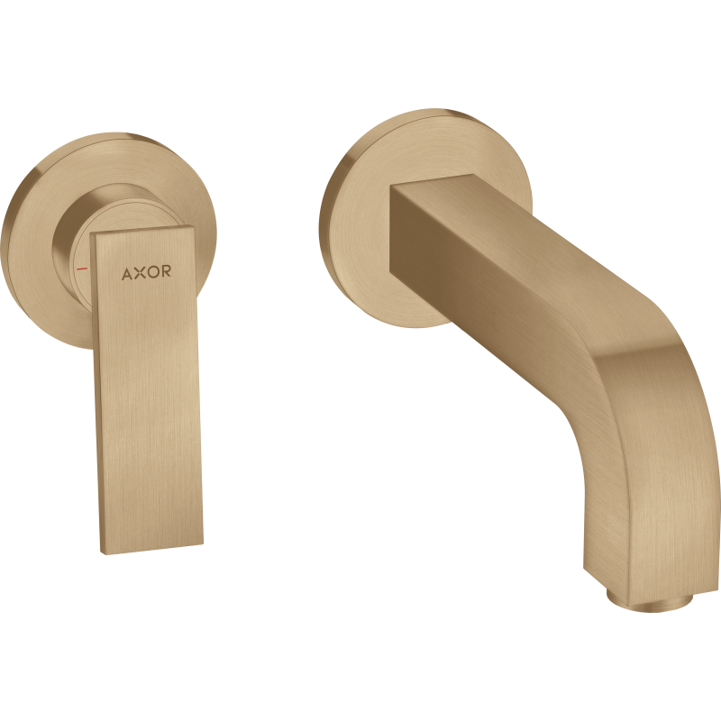 Jednouchwytowa bateria umywalkowa z wylewką 220 mm i rozetami, ścienna, podtynkowa Brąz Szczotkowany Citterio AXOR 39121140