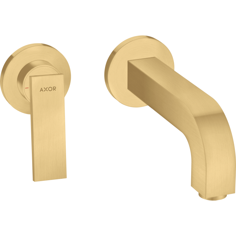 Bateria umywalkowa z wylewką 220 mm i rozetami, ścienna, podtynkowa Złoty Optyczny Szczotkowany Citterio AXOR 39121250