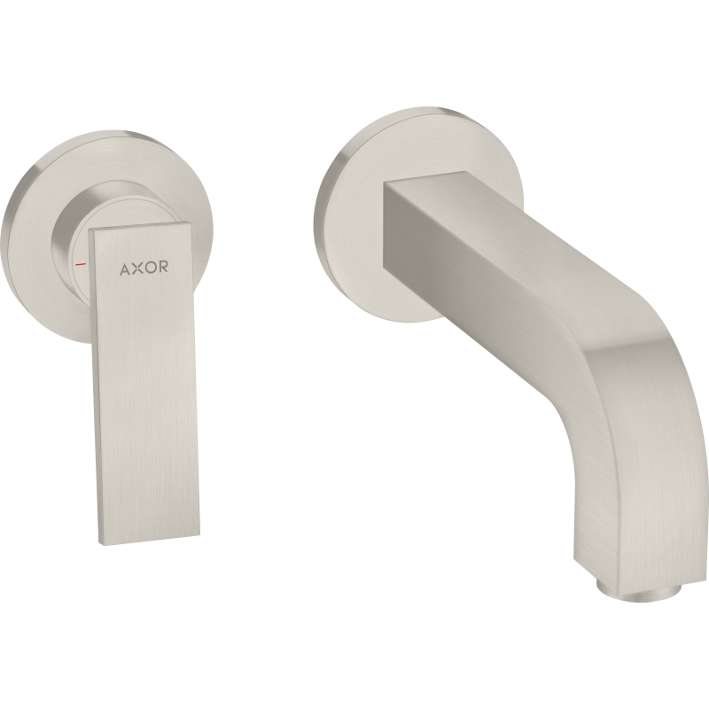 Bateria umywalkowa z wylewką 220 mm i rozetami, ścienna, podtynkowa Stal Szlachetna Optyczna Citterio AXOR 39121800