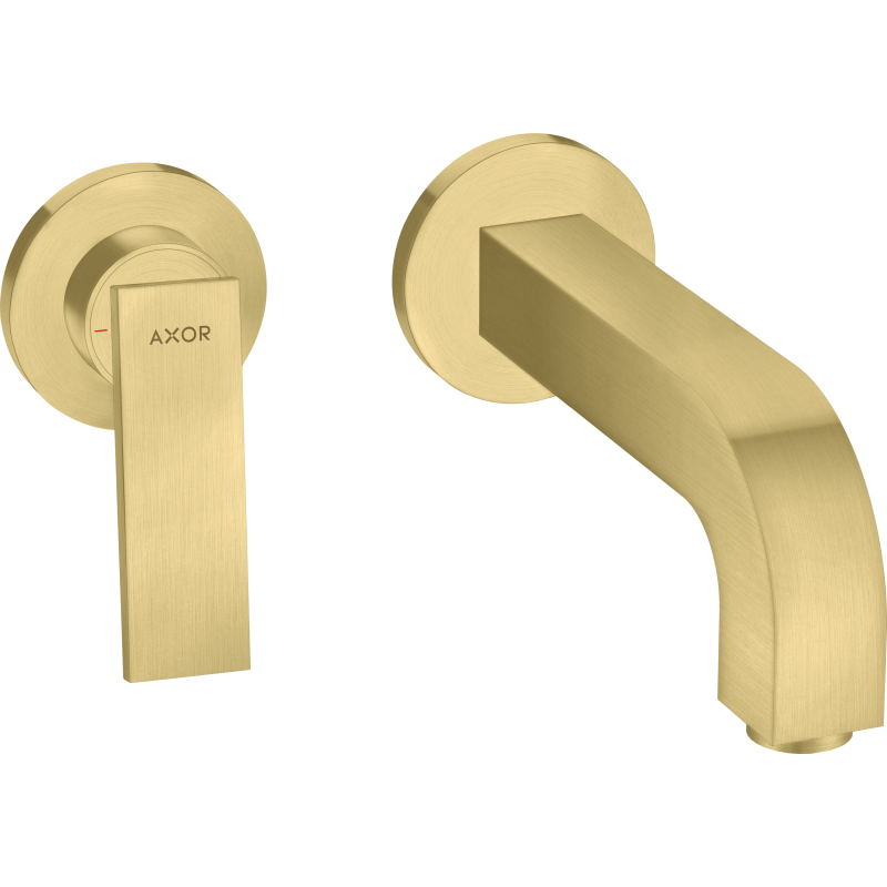 Jednouchwytowa bateria umywalkowa z wylewką 220 mm i rozetami, ścienna, podtynkowa Mosiądz Szczotkowany Citterio AXOR 39121950