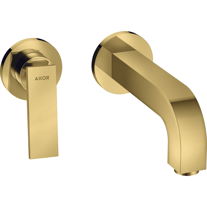 Bateria umywalkowa z wylewką 220 mm i rozetami, ścienna, podtynkowa Złoty Optyczny Polerowany Citterio AXOR 39121990