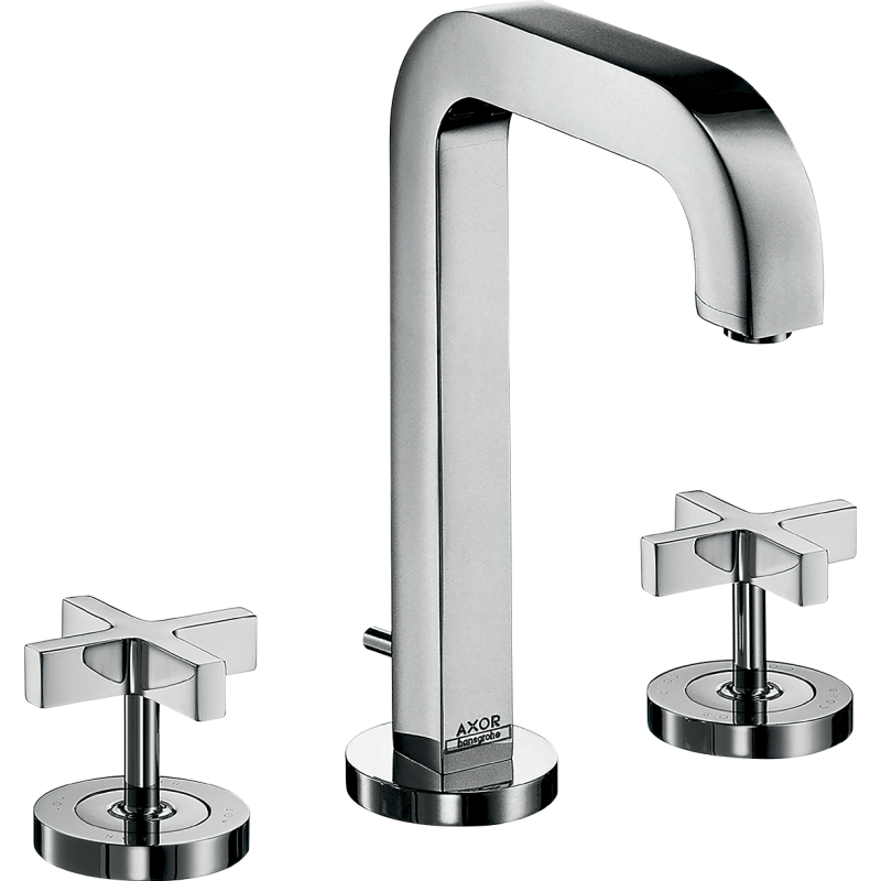 3-otw. Bateria umyw. 170 z uchwytami, rozetami, wylewką 140 mm i kpl odpływowym z cięgłem Chrom Citterio AXOR 39133000