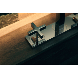 3-otw. Bateria umyw. 170 z uchwytami krzyżowymi, płytką i wylewką 140 mm z kpl odpływowym z cięgłem Chrom Citterio AXOR 39134000