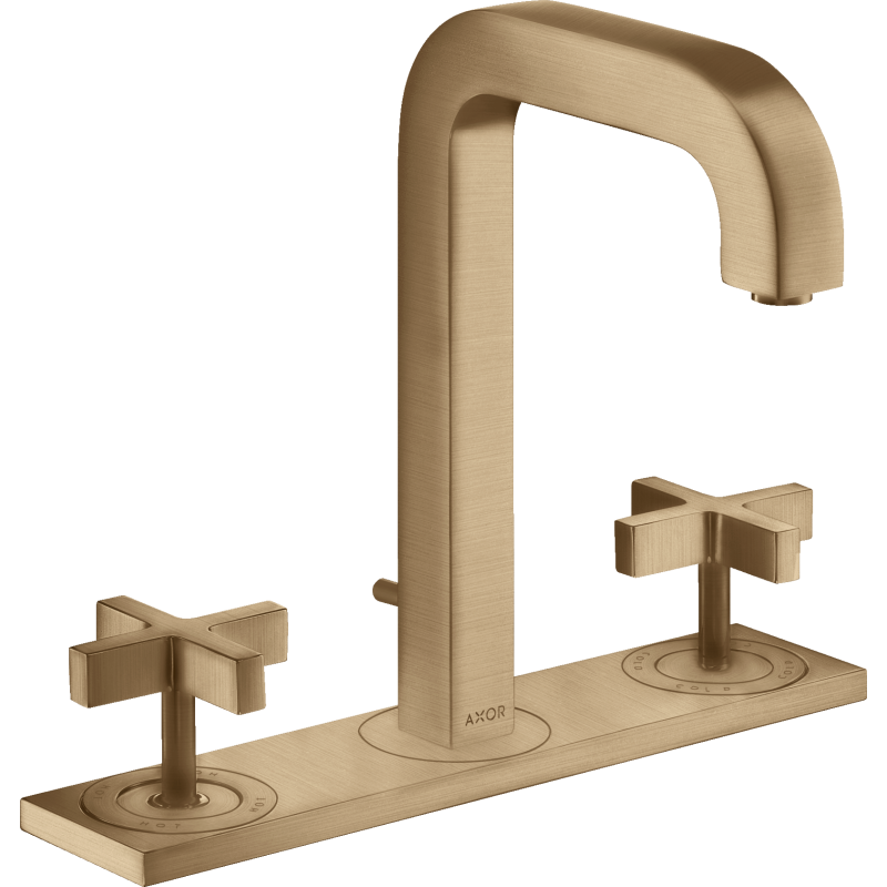 3-otw. Bateria umyw. 170 z uchwytami, płytką i wylewką 140 mm z kpl odpływowym z cięgłem Brąz brushed Citterio AXOR 39134140