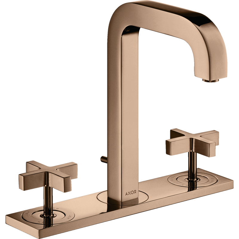 3-otw. Bateria umyw. 170 z uchwytami, płytką i wyl. 140 mm z kpl odpływ. z cięgłem Czerwony Złoty poler Citterio AXOR 39134300