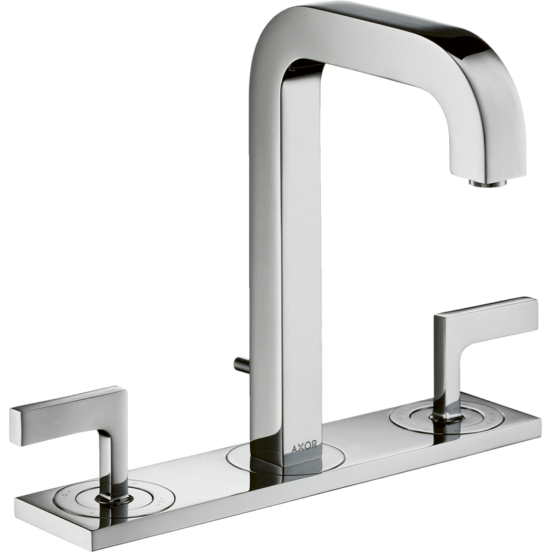 3-otw. Bateria umyw. 170 z uchwytami, płytką i wylewką 140 mm z kpl odpływowym z cięgłem Chrom Citterio AXOR 39136000