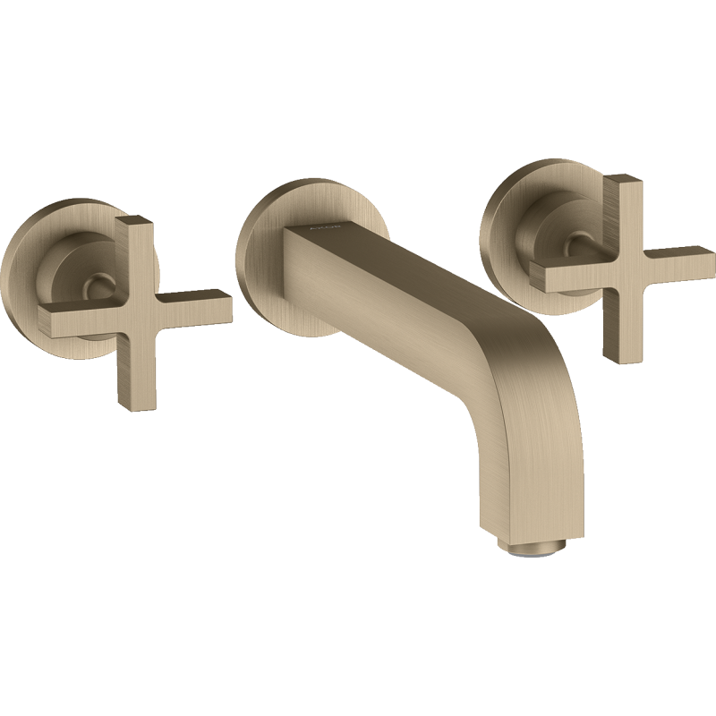 3-otw. Bateria umyw. z uchwytami krzyżowymi, rozetami i wylewką 222 mm, podtynk. Nikiel brushed Citterio AXOR 39143820