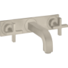 3-otw. Bateria umyw. z uchwytami krzyżowymi, płytką i wylewką 226 mm, ścienna, podtynkowa Nikiel brushed Citterio AXOR 39144820