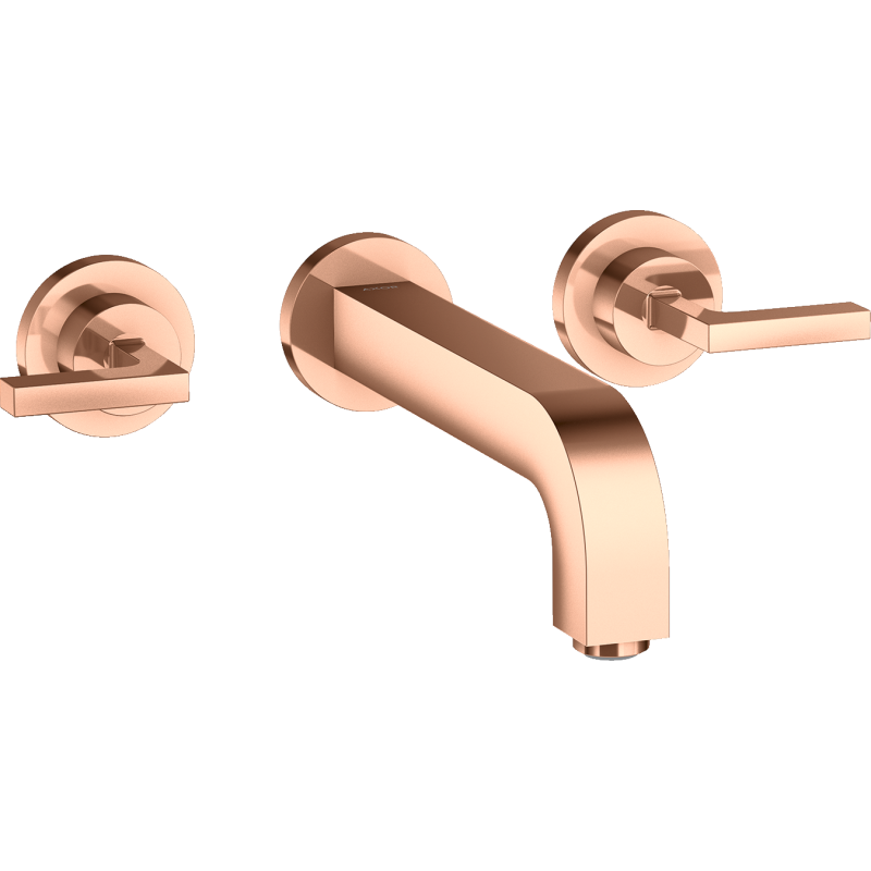 3-otw. Bateria umyw. z uchwytami jednoramiennymi, rozetami i wlewką 222 mm, podtynk. Czerwony Złoty poler Citterio AXOR 39147300