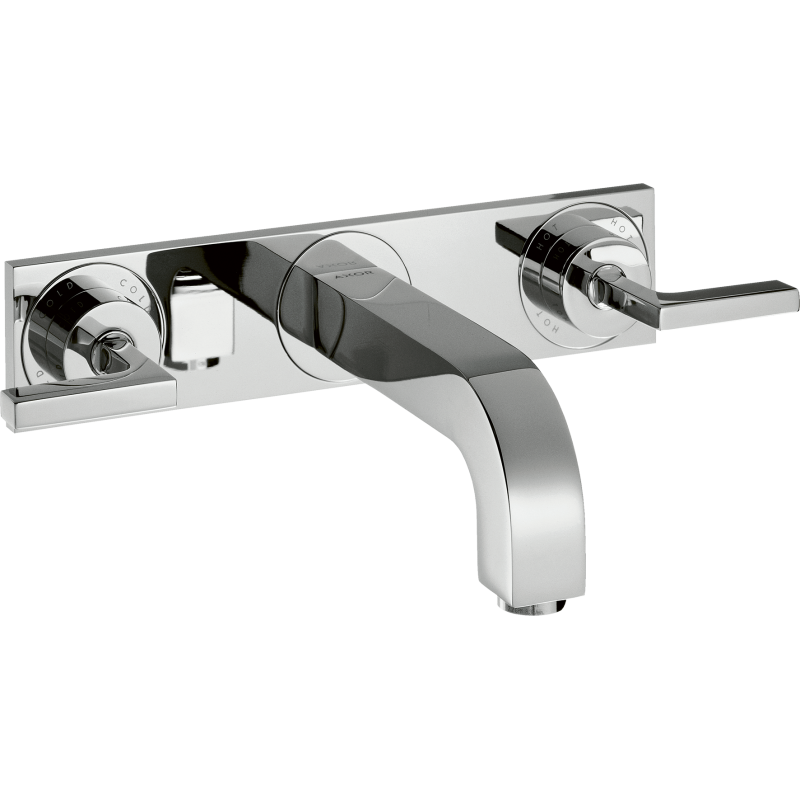 3-otworowa Bateria umyw. z uchwytami jednoramiennymi, płytką i wylewką 226 mm, ścienna, podtynkowa Chrom Citterio AXOR 39148000