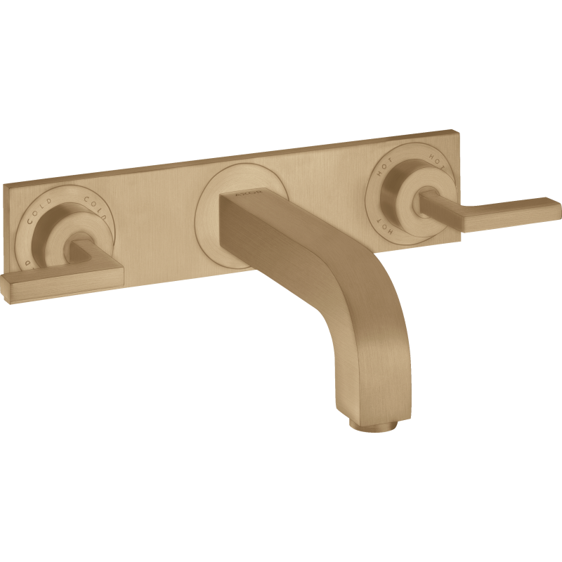 3-otw. Bateria umyw. z uchwytami jednoramiennymi, płytką i wylewką 226 mm, podtynk. Brąz brushed Citterio AXOR 39148140