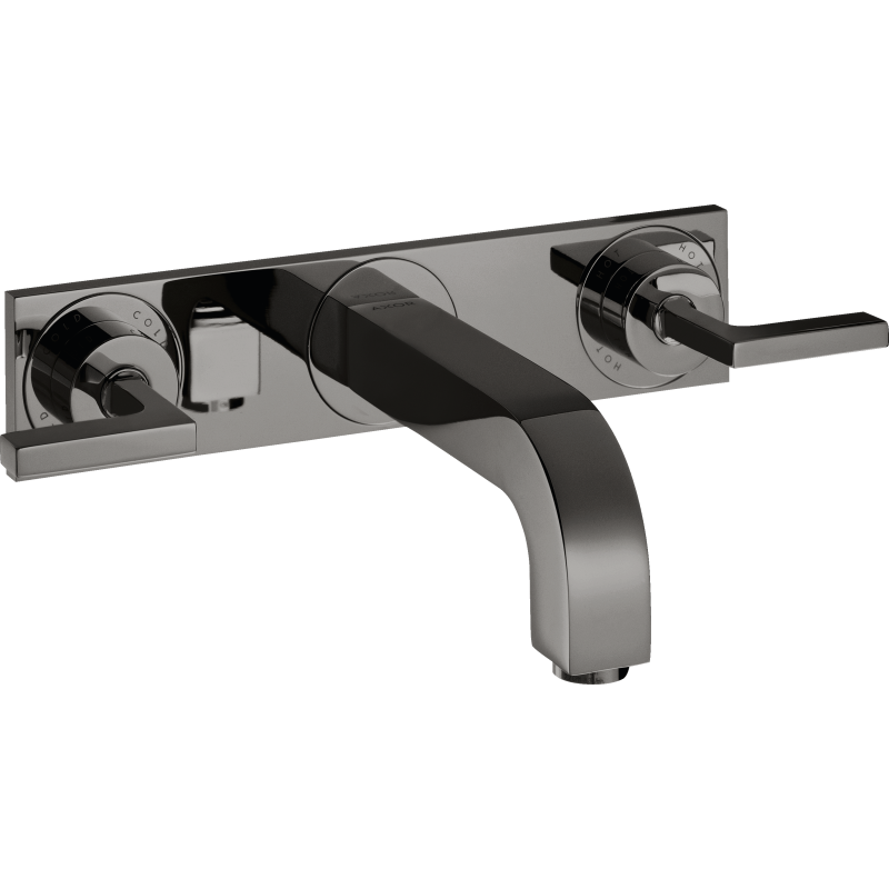 3-otw. Bateria umyw. z uchwytami jednoramiennymi, płytką i wylewką 226 mm, podtynk. Czarny Chrom poler Citterio AXOR 39148330