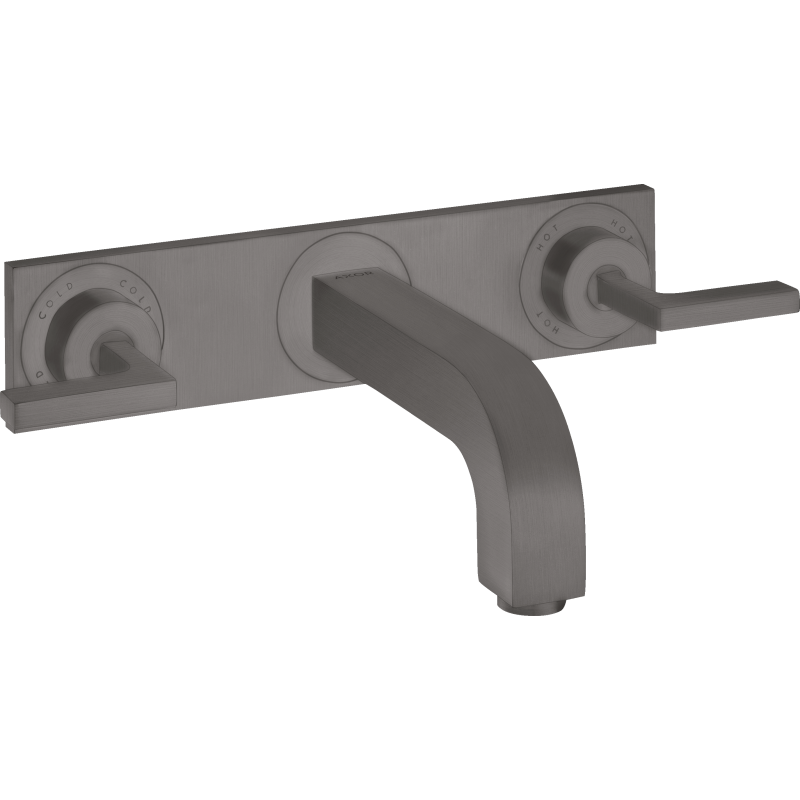 3-otw. Bateria umyw. z uchwytami jednoramiennymi, płytką i wylewką 226 mm, podtynk. Czarny Chrom brushed Citterio AXOR 39148340