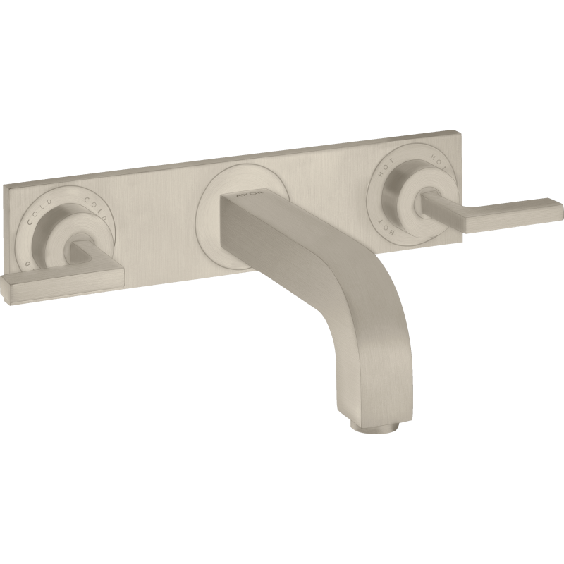 3-otw. Bateria umyw. z uchwytami jednoramiennymi, płytką i wylewką 226 mm, podtynk. Nikiel brushed Citterio AXOR 39148820