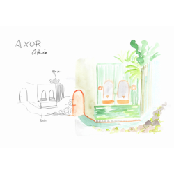 Bateria umyw. 280 do umyw nablat z niezamykanym kpl odpływowym, cięcie rombowe Czerwony Złoty brushed Citterio AXOR 39151310