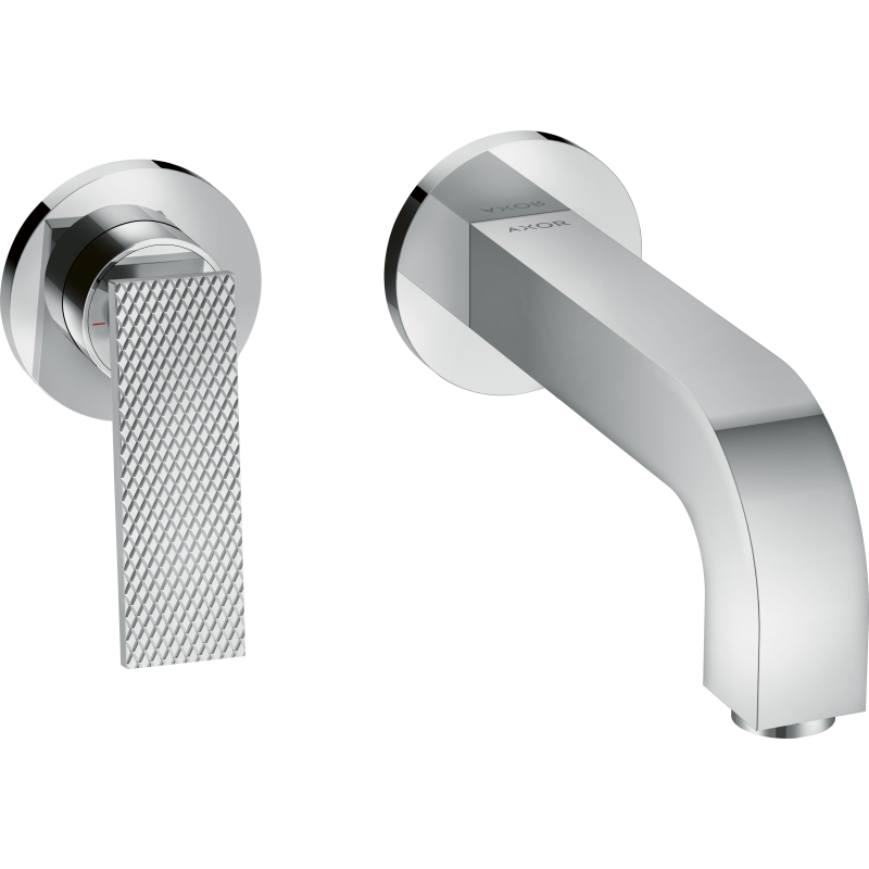 Jednouchwytowa bateria umywalkowa z wylewką 220 mm i rozetami, ścienna, podtynkowa, cięcie rombowe Chrom Citterio AXOR 39181000