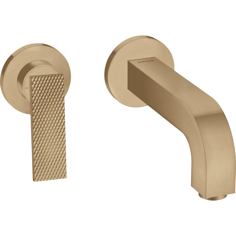 Bateria umywalkowa z wylewką 220 mm i rozetami, ścienna, podtynkowa, cięcie rombowe Brąz Szczotkowany Citterio AXOR 39181140