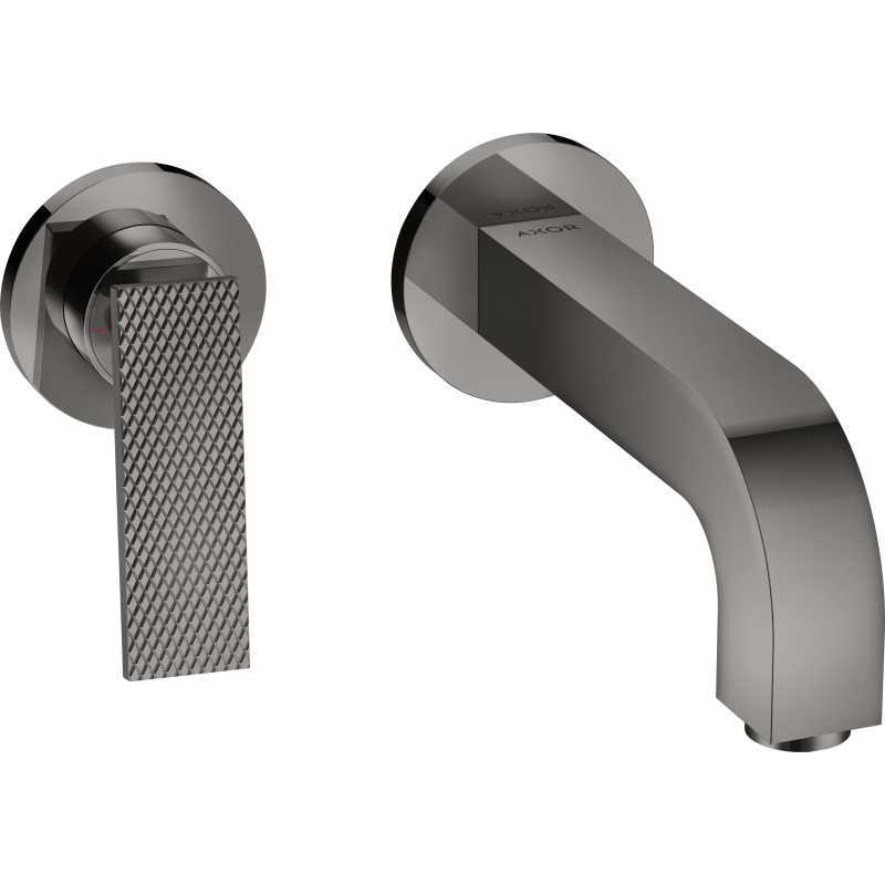 Bateria umyw. z wylewką 220 mm i rozetami, ścienna, podtynkowa, cięcie rombowe Czarny Chrom Polerowany Citterio AXOR 39181330