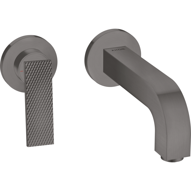 Bateria umyw. z wylewką 220 mm i rozetami, ścienna, podtynkowa, cięcie rombowe Czarny Chrom Szczotkowany Citterio AXOR 39181340