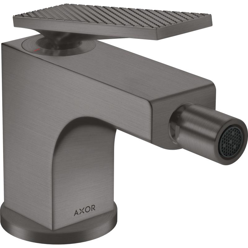 Jednouchwytowa bateria bidetowa z kpl odpływowym z cięgłem, cięcie rombowe Czarny Chrom Szczotkowany Citterio AXOR 39201340