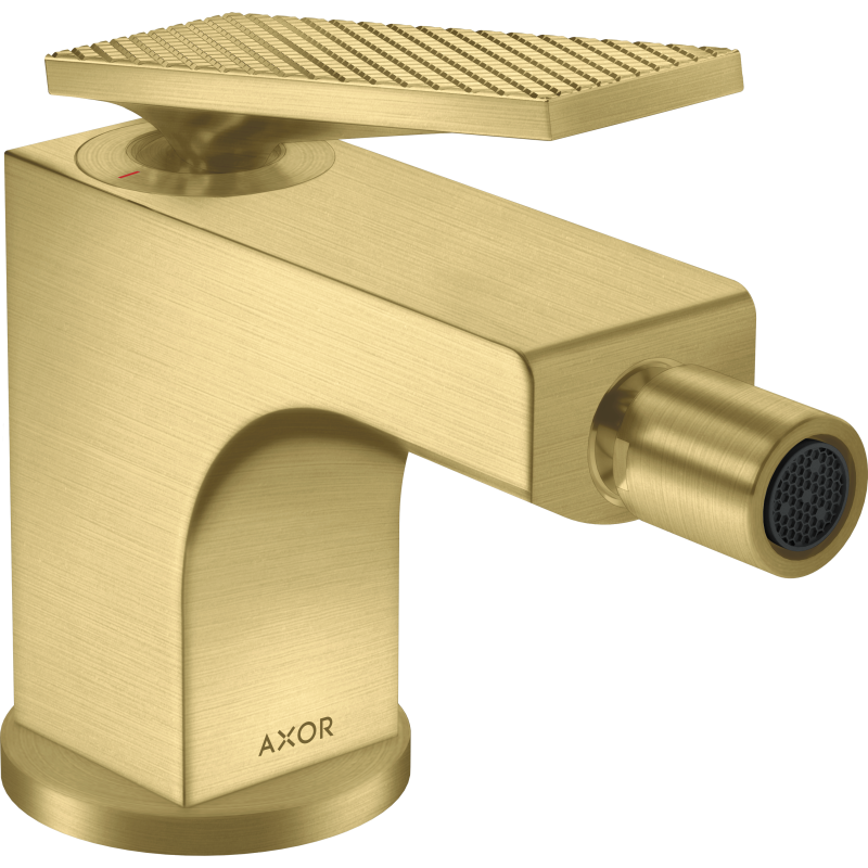 Jednouchwytowa bateria bidetowa z kompletem odpływowym z cięgłem, cięcie rombowe Mosiądz Szczotkowany Citterio AXOR 39201950