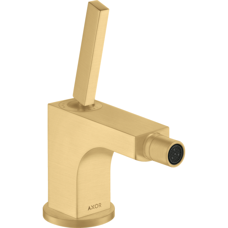 Jednouchwytowa bateria bidetowa z kompletem odpływowym z cięgłem Złoty Optyczny Szczotkowany Citterio AXOR 39210250