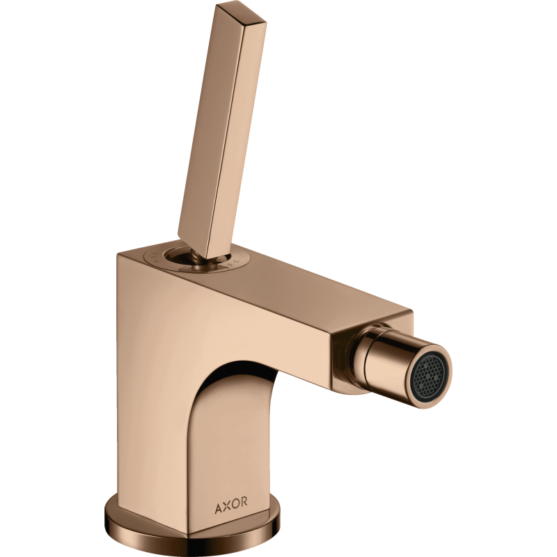 Jednouchwytowa bateria bidetowa z kompletem odpływowym z cięgłem Czerwony Złoty Polerowany Citterio AXOR 39210300