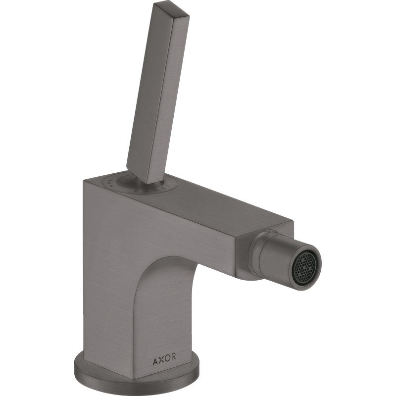 Jednouchwytowa bateria bidetowa z kompletem odpływowym z cięgłem Czarny Chrom Szczotkowany Citterio AXOR 39210340