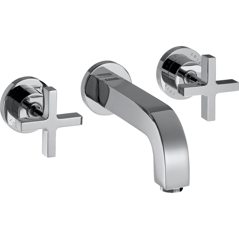 3-otworowa Bateria umyw. z uchwytami krzyżowymi, rozetami i wylewką 162 mm, ścienna, podtynkowa Chrom Citterio AXOR 39313000