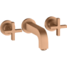 3-otw. Bateria umyw. z uchwytami krzyżowymi, rozetami i wylewką 162 mm, ścienna, podtynkowa Brąz brushed Citterio AXOR 39313140
