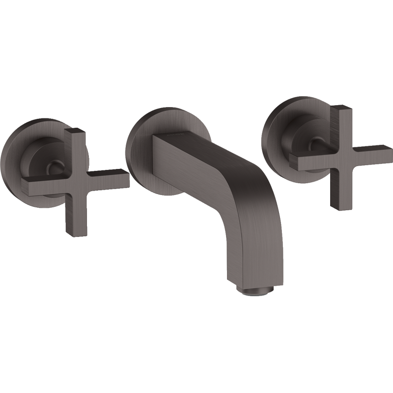 3-otw. Bateria umyw. z uchwytami krzyżowymi, rozetami i wylewką 162 mm, podtynk. Czarny Chrom brushed Citterio AXOR 39313340