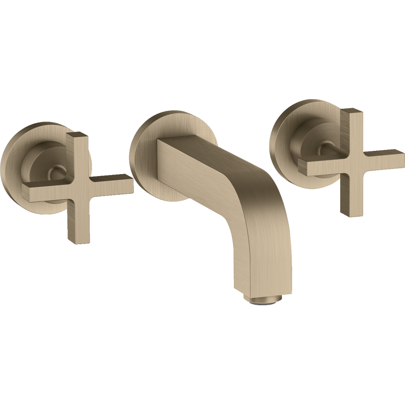 3-otw. Bateria umyw. z uchwytami krzyżowymi, rozetami i wylewką 162 mm, podtynk. Nikiel brushed Citterio AXOR 39313820