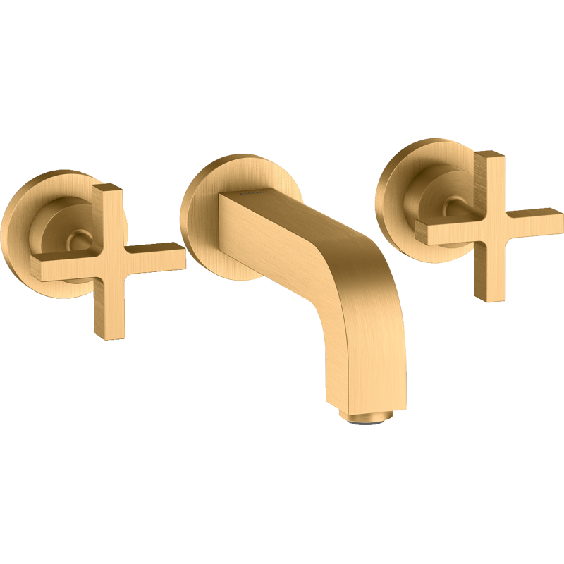 3-otw. Bateria umyw. z uchwytami krzyżowymi, rozetami i wylewką 162 mm, podtynk. Mosiądz brushed Citterio AXOR 39313950