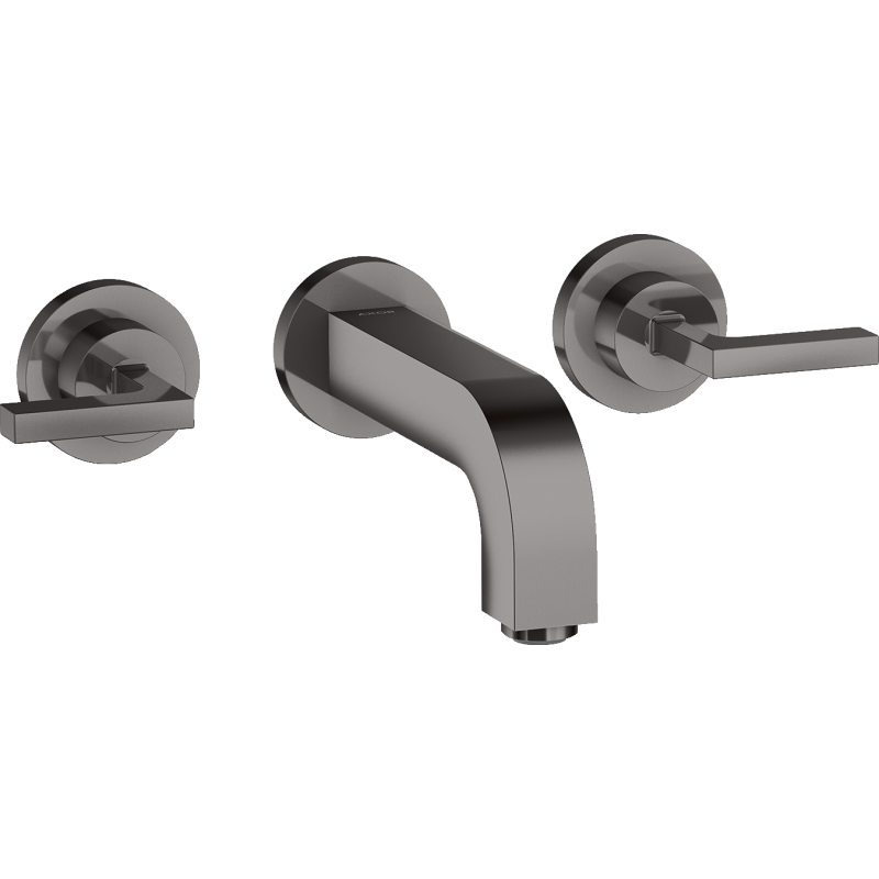 3-otw. Bateria umyw. z uchwytami jednoramiennymi, rozetami i wylewką 162 mm, podtynk. Czarny Chrom poler Citterio AXOR 39315330