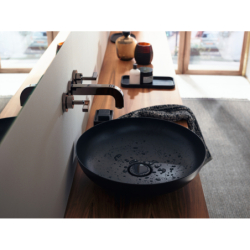 3-otw. Bateria umyw. z uchwytami jednoramiennymi, rozetami i wylewką 162 mm, podtynk. Czarny Chrom poler Citterio AXOR 39315330